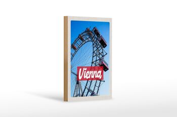 Panneau en bois voyage 12x18 cm Vienne Autriche Prater voyage de vacances 1
