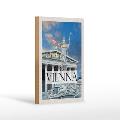 Cartel de madera viaje 12x18 cm Viena Austria Pallas Athene viaje