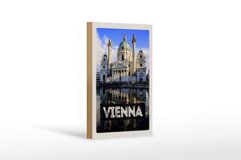 Panneau en bois Voyage 12x18 cm Vienne Autriche Karlskirche voyage 1