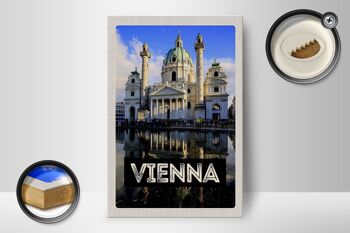 Panneau en bois Voyage 12x18 cm Vienne Autriche Karlskirche voyage 2
