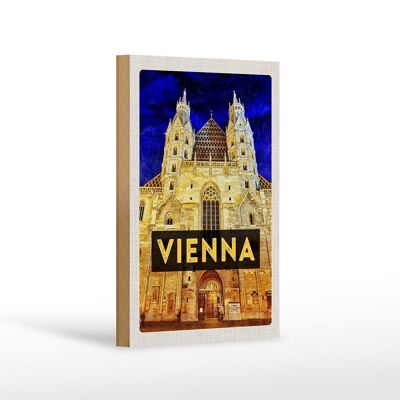 Cartello in legno da viaggio 12x18 cm Vienna Austria Cattedrale di Santo Stefano