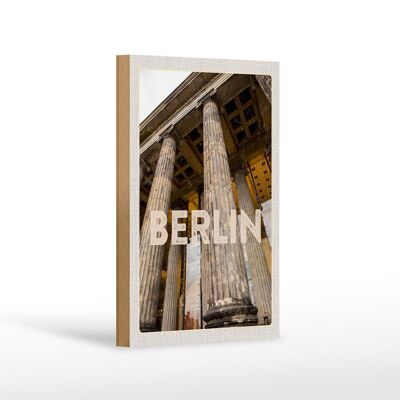 Cartel de madera de viaje 12x18 cm Berlín DE Decoración Puerta de Brandenburgo
