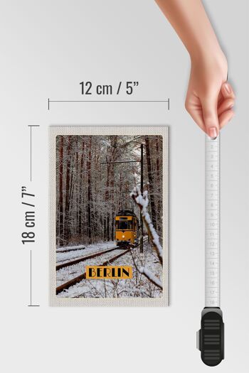 Panneau en bois Voyage 12x18 cm Berlin Allemagne Voyage dans la neige 4