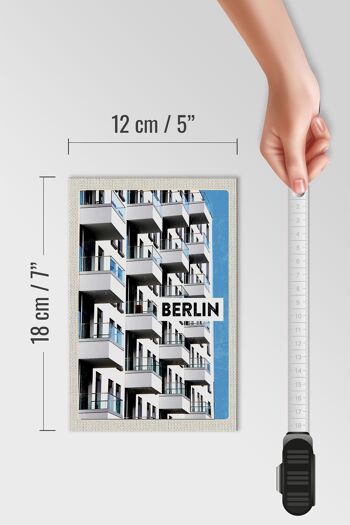 Panneau en bois Voyage 12x18 cm Berlin Allemagne New Building Trip 4