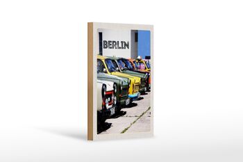 Panneau en bois voyage 12x18 cm Berlin Allemagne décoration de voiture vintage 1
