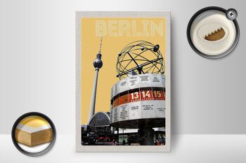 Panneau en bois Voyage 12x18 cm Place du centre-ville de Berlin Allemagne 2