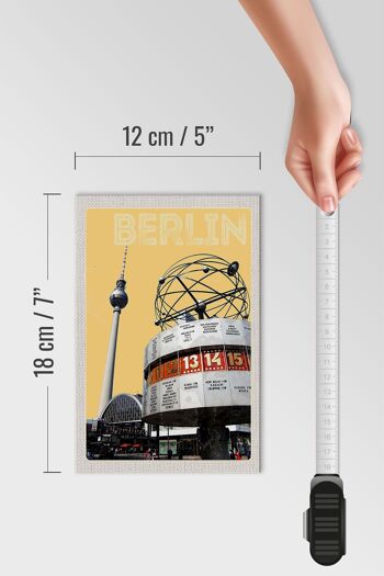 Panneau en bois Voyage 12x18 cm Place du centre-ville de Berlin Allemagne 4