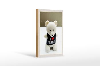 Panneau en bois voyage 12x18 cm Berlin Allemagne ours polaire Knut 1