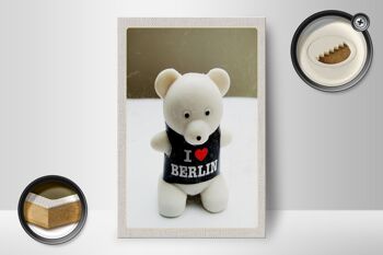 Panneau en bois voyage 12x18 cm Berlin Allemagne ours polaire Knut 2