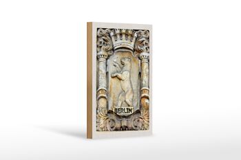 Panneau en bois voyage 12x18 cm Berlin Allemagne sculpture armoiries 1