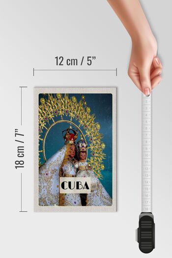 Panneau en bois voyage 12x18 cm Cuba Reine des Caraïbes en statue 4