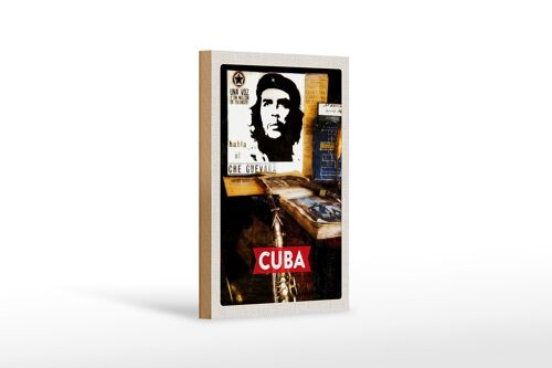 Holzschild Reise 12x18 cm Cuba Karibik Che Guevara Demokratie