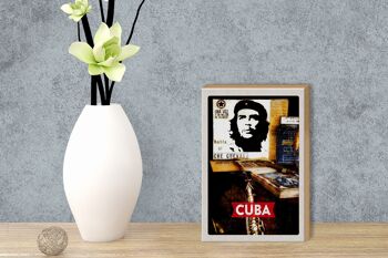 Panneau en bois voyage 12x18 cm Cuba Caraïbes Che Guevara Démocratie 3