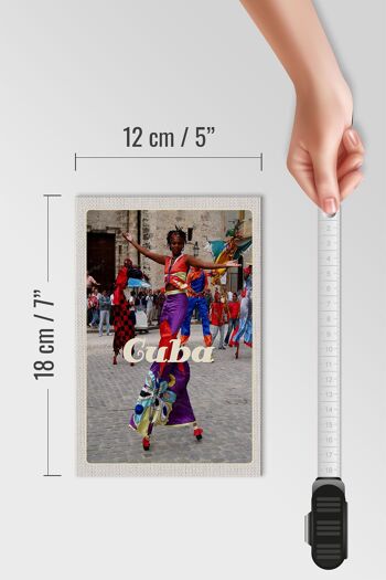 Panneau en bois voyage 12x18 cm Cuba Caraïbes Festival de danse afro coloré 4