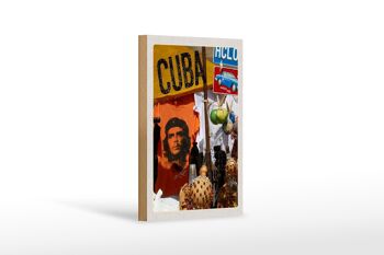 Panneau en bois voyage 12x18 cm Cuba Caraïbes Che Guevara Havana Club 1