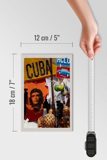 Panneau en bois voyage 12x18 cm Cuba Caraïbes Che Guevara Havana Club 4