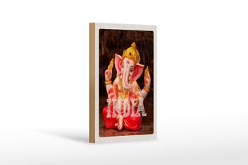 Panneau en bois voyage 12x18 cm Inde sculpture Ganesha Dieu Hindou 1