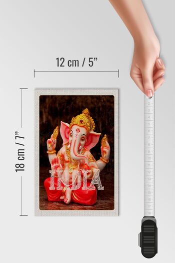 Panneau en bois voyage 12x18 cm Inde sculpture Ganesha Dieu Hindou 4