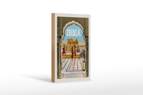 Holzschild Reise 12x18 cm Indien Goldener Tempel Amritsar Dekoration