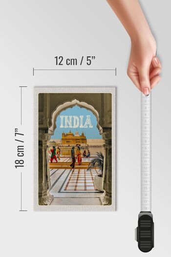 Panneau en bois voyage 12x18 cm Inde décoration Temple d'or Amritsar 4