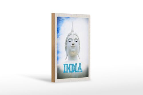 Holzschild Reise 12x18 cm Indien Religion Hinduismus Skulptur