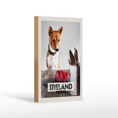 Cartel de madera viaje 12x18 cm Irlanda Europa filete perro isla decoración