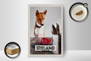 Panneau en bois voyage 12x18 cm Irlande Europe steak chien décoration île 2