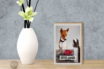 Panneau en bois voyage 12x18 cm Irlande Europe steak chien décoration île 3