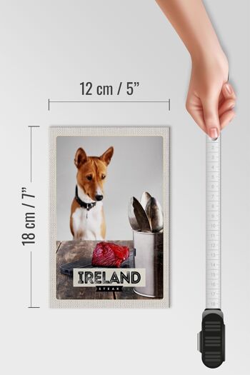 Panneau en bois voyage 12x18 cm Irlande Europe steak chien décoration île 4
