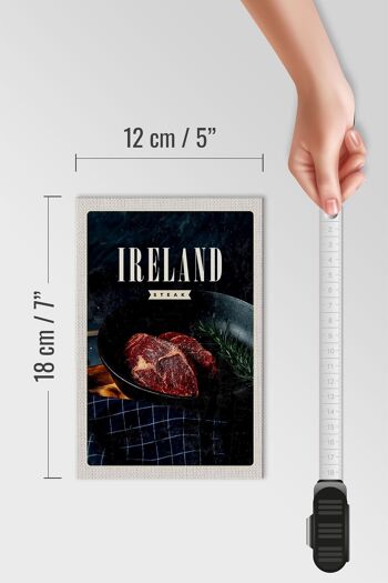 Panneau en bois voyage 12x18 cm Irlande steak poivre frit 4