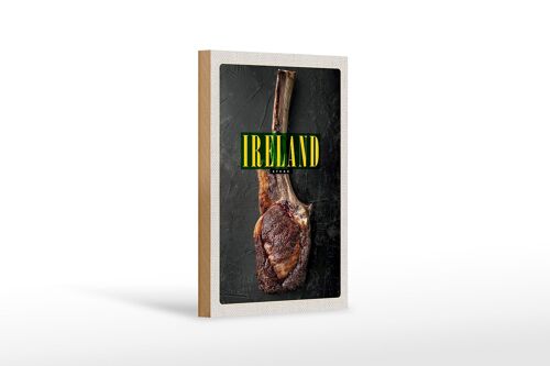 Holzschild Reise 12x18 cm Irland Irisches Anbus Tomahawk Steak