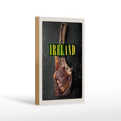 Holzschild Reise 12x18 cm Irland Irisches Anbus Tomahawk Steak