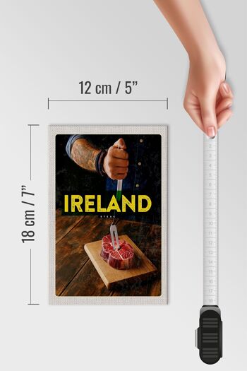 Panneau en bois voyage 12x18 cm Irlande Irish Hereford Steak 4