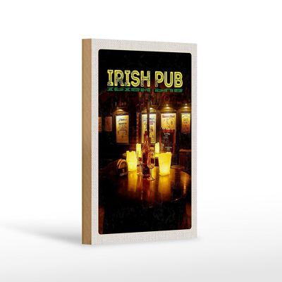 Holzschild Reise 12x18 cm Irland Irisches Pub Wein