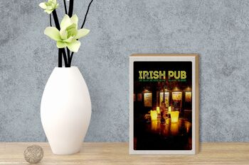 Panneau en bois voyage 12x18 cm Irlande Irish pub wine 3