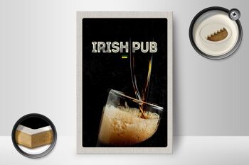 Panneau en bois voyage 12x18 cm décoration de fête de la bière d'Irlande 2
