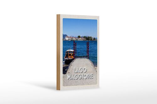 Holzschild Reise 12x18 cm Lago Maggiore Luxus Insel Meer Dekoration