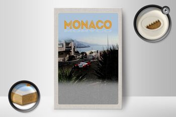 Panneau en bois voyage 12x18 cm Monaco France course automobile plage 2