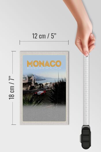 Panneau en bois voyage 12x18 cm Monaco France course automobile plage 4