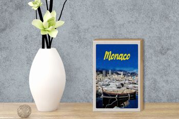 Panneau en bois voyage 12x18 cm Monaco France yacht plage mer 3