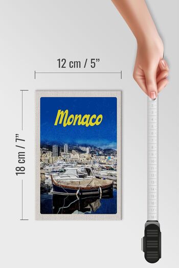 Panneau en bois voyage 12x18 cm Monaco France yacht plage mer 4