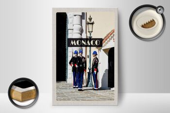 Panneau en bois voyage 12x18 cm Monaco lieu de vacances décoration voyage Europe 2