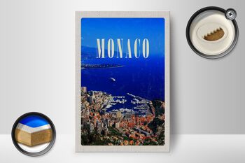 Panneau en bois Voyage 12x18 cm Monaco France Europe Décoration Voyage 2