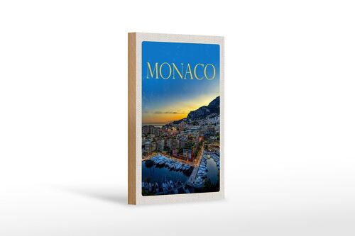 Holzschild Reise 12x18 cm Monaco Frankreich Yacht Luxus Dekoration