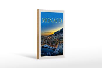 Panneau en bois voyage 12x18 cm Monaco France yacht décoration luxe 1