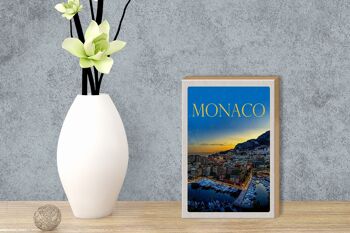 Panneau en bois voyage 12x18 cm Monaco France yacht décoration luxe 3