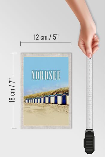 Panneau en bois voyage 12x18 cm mer du Nord plage maison de plage soleil 4