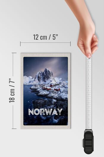 Panneau en bois voyage 12x18 cm Norvège heure d'hiver gel mer froide 4