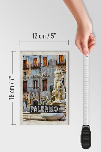 Panneau en bois voyage 12x18 cm Palerme Italie sculpture vieille ville 4
