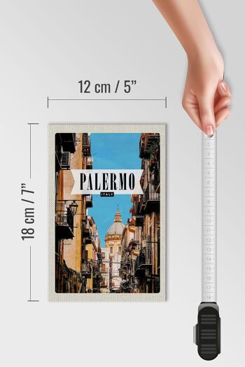 Panneau en bois voyage 12x18 cm décoration architecture Palerme Italie 4